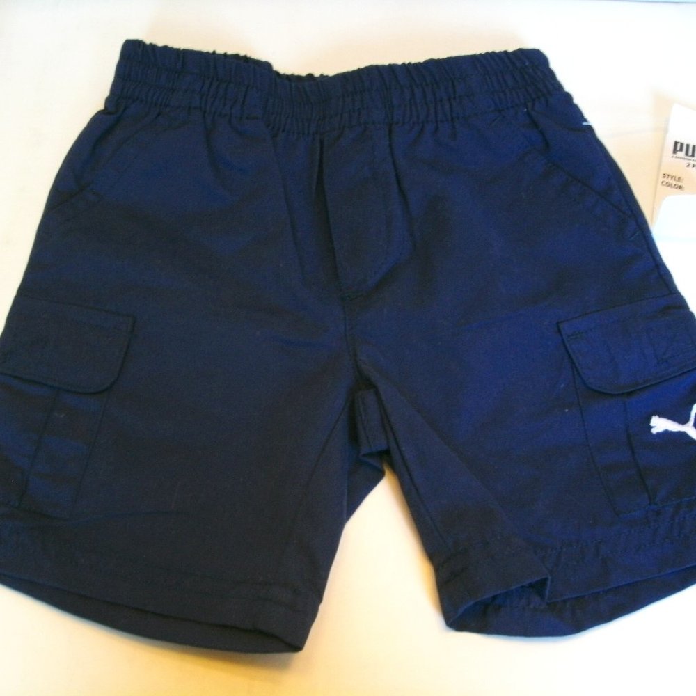 Puma Boys Shorts Navy Blue Pull On Baby 6-9 Months New